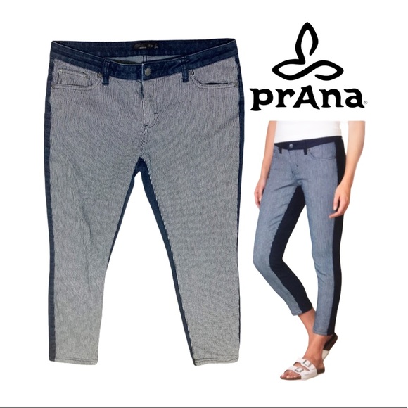 Prana Indigo Striped Kara Straight leg Jeans 12/31 - Picture 9 of 10
